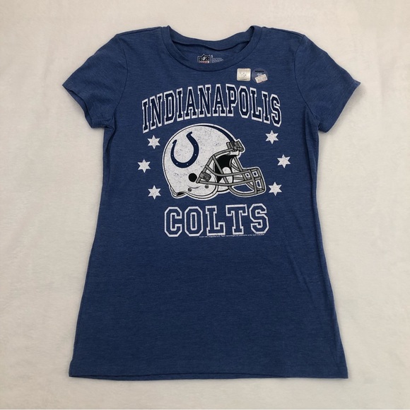 NFL 4 Her Indianapolis Colts Football Helmet Graphic Logo Blue Shirt Womens S. - Picture 1 of 5